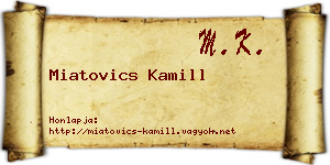 Miatovics Kamill névjegykártya